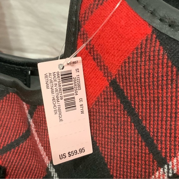 NWT Victoria’s Secret Red Black Plaid Tote - Picture 2 of 6